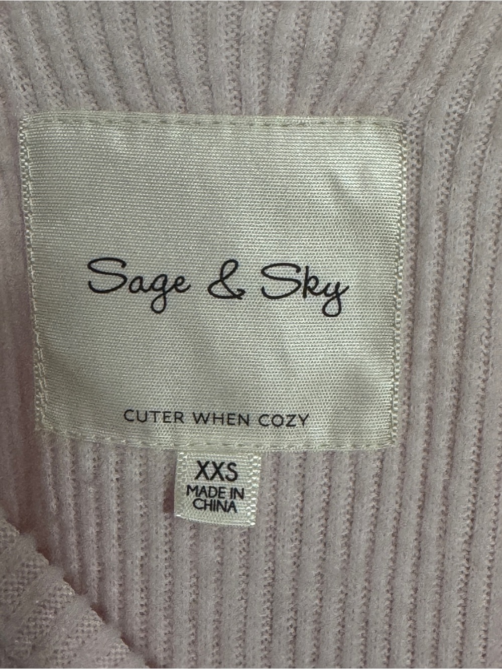 Light Pink Ribbed Cotton Jumpsuit - Picture 3 of 5